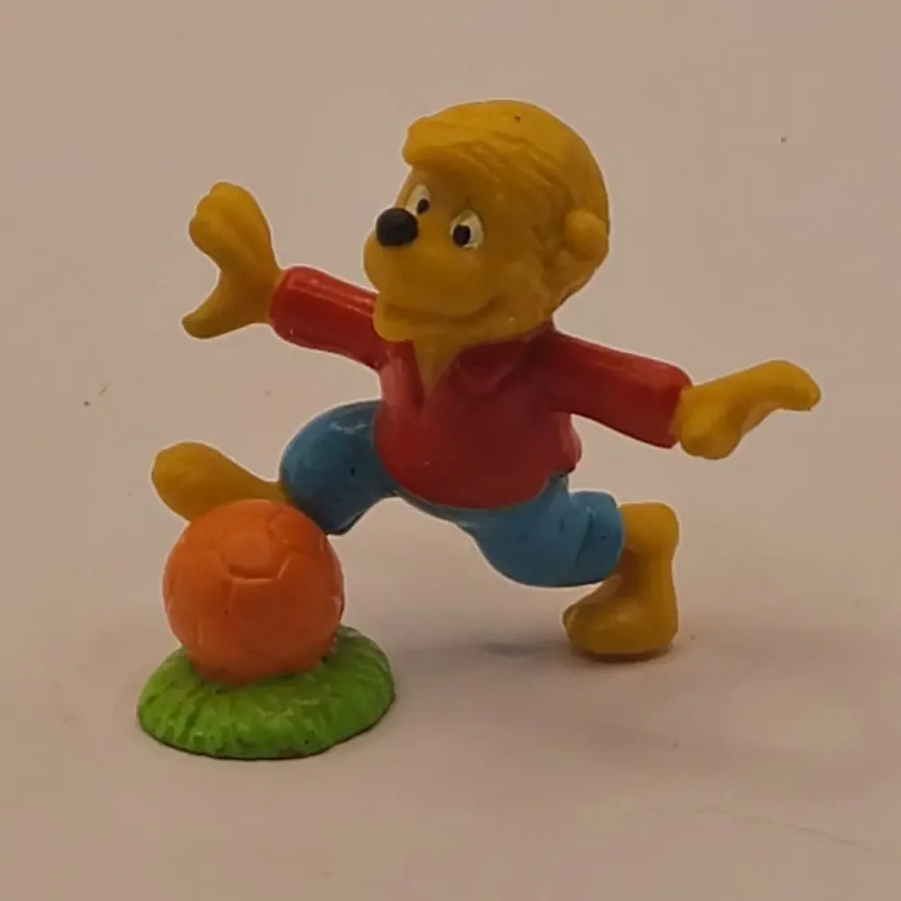 Vtg Berenstain Bears Brother Bear Soccer Ball PVC Figure Applause